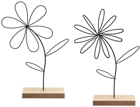 ZMDMAH Blumen Metall Dekorative Metallblätter Dekorative Kunst Wohnzimmer Dekoration 2 Stück Eisen Blumenarrangement Metall Blumendekoration Kreatives Handwerk