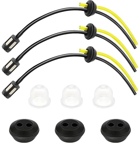 9-teiliges Universal Benzinfilter kit,Benzinschlauch Dichtung,Kraftstoffleitung,Komplettsatz Benzinschlauch Dichtung und Zubehör für Freischneider,Trimmer,Heckenschere,Motorsense und Rasenmäher