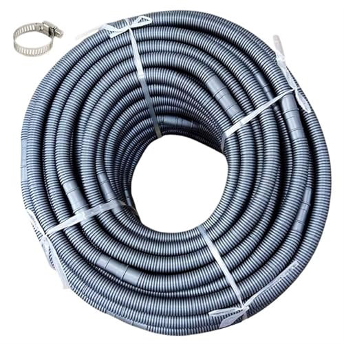 CYMMIYT Waschmaschinenschlauch 1 STK ID 16/20/32 mm Länge 1-10 m Well-Ablaufschlauch Abflussrohr Auslassrohr Doppelzylinder Waschmaschine Wasserzulaufschlauch(Grey,Inner Diameter 32MM_Length 10M)