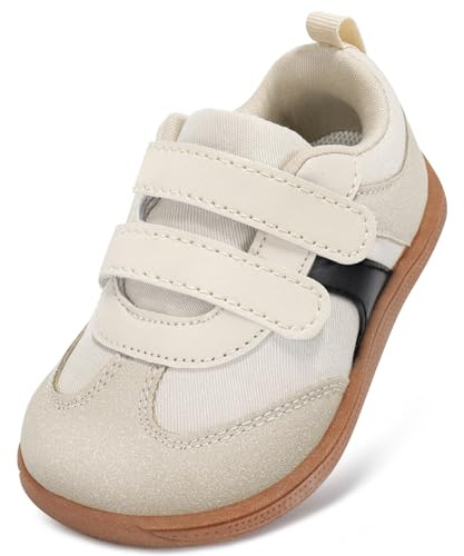 STQ KIDS Chaussures Barefoot Enfant Mode Basket Enfant Garcon Fille Respirant Antidérapant Chaussure Premier Pas Bebe Minimalistes pour à La Course et à La Marche Beige 23 EU