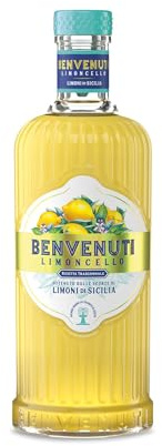 Limoncello Benvenuti 70cl - Liquore di Scorze Di Limoni Siciliani - 28% Vol