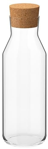 Luckora Glass Carafe with Cork Stopper – 1 Litre Bottle for Water, Wine & Beverages (1)