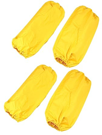 MUELODSIC 2 paia Maniche Protettive Impermeabili e Antiolio per Cucina Copribraccio Elasticizzato Unisex Gialle per Protezione da Sporco