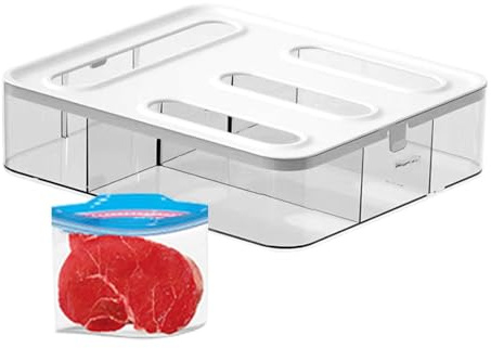 Ziplock Bag Storage Organizer, Kitchen Ziplock Bag Organizer, Clear Zip Lock Bags Dispenser, Wall Mounted Food Bags Holders and Dispenser for Gallon, Quart, Sandwich And Snack