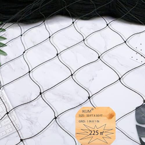 IKIJM Bird Netting for Chicken Coop - Poultry Netting Heavy Duty Mesh Garden Net for Blueberry Bushes Fruit Tree Chicken Coop Roof Hawk Proof (15 x 15 m-2.5 x 2.5 cm)