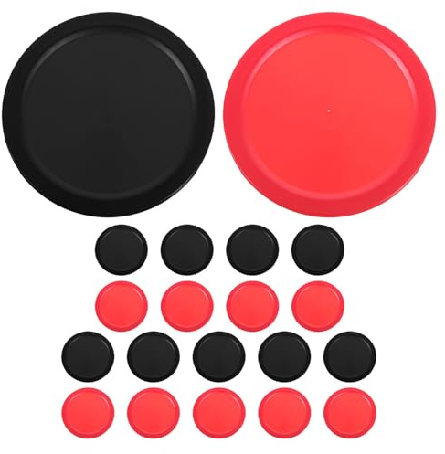 Toyvian Discos de Hockey de Aire para Mesa 64Mm 20 Piezas 10 Negros 10 Rojos Accesorios Compatibles para Juegos de Mesa Discos de Entrenamiento y Competición Uso en Interiores y