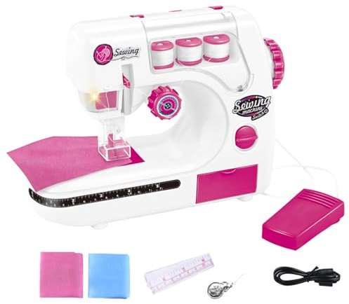 Tragbare Nähmaschine – batteriebetriebenes Kinder-Nähspielzeug, Bastelwerkzeug für Anfänger, sichere Stoff-Übungsmaschine, Mini-Kreativ-Heimwerker | Rollenspiel- und Bastelset für Kinder