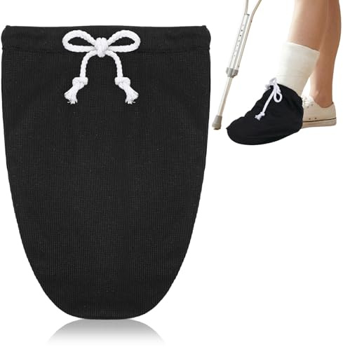 salbsever Funda para calcetines de yeso para pies de yeso ajustable, funda para pies de yeso, funda de ducha, para hombres y mujeres, pie, pierna, tobillo, color negro