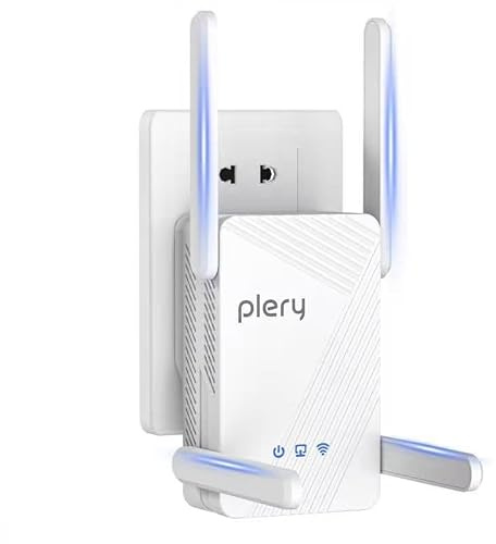 PLERY WiFi 7 Ripetitore Amplificatore,BE3600 WiFi Extender Potente per Casa | Dual Band 2,4/5Ghz, 4 Antenne Esterne, Supporta 3 Modalità, 1 LAN/WAN Porta Gigabit, 4K-QAM, 160 MHz, WPS,WPA3,Indicatore LED