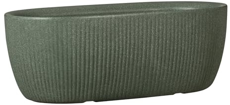 Scheurich Linetto Oval Bowl Pflanzgefäß, Farbe: Dark Green