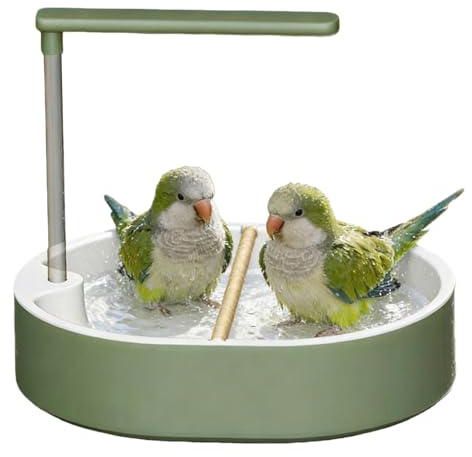 Bain de volière Universel pour Oiseaux : Fontaine de Douche Automatique pour perruches, Grand Bain pour Perroquet, Baignoire à Eau circulante pour perruches, Conures, cacatoès et Diamants de Gould