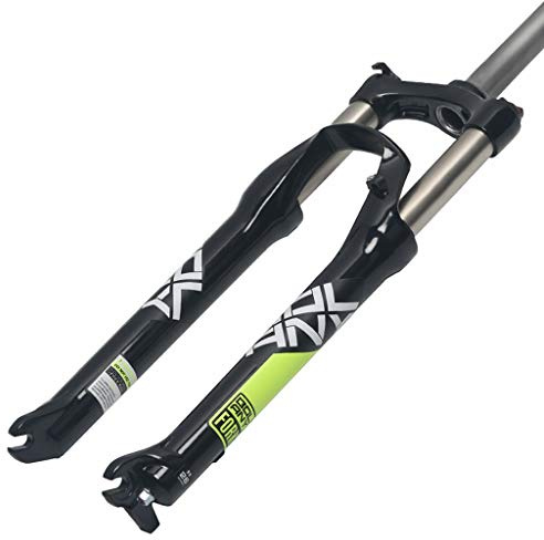 KANGXYSQ 26 Pouces Bicyclette Fourche À Suspension, 1-1/8 '' Poids Léger Alliage D'aluminium Tuyau Droit Vélo VTT Fourchette À Gaz Contrôle D'épaule 100mm(A)