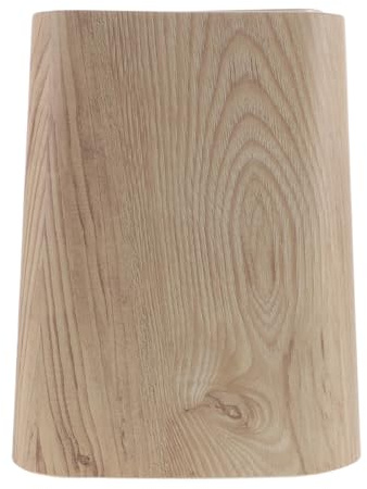 ASAKKURA Papelera con Tapa Abatible de 8,5 L Pp Beige Estilo Rústico | Acabado Imitación Veta, Mecanismo Silencioso, Fácil de Limpiar, Ahorro de Espacio Papelera Madera