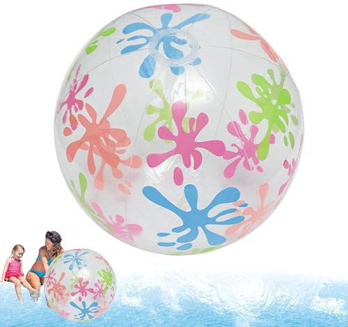 Palla da spiaggia gonfiabile, grande giocattolo d'acqua trasparente in PVC da 80 cm, palla con design durevole, giochi da spiaggia, regali per l'estate, piscina all'aperto, vacanze