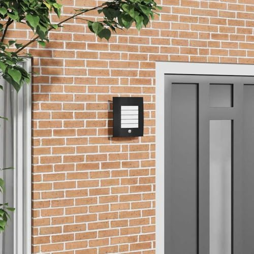 Moderne Außenwandleuchte Schwarz 23,5 x 9 x 26 cm Edelstahl Kunststoff für Garten Terrassen Eingang E27