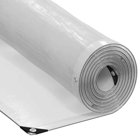 Runheo Telone di copertura trasparente, 3 x 8 m, in polietilene, con occhielli, impermeabile, antistrappo, resistente alle intemperie, per giardino, campeggio, auto, mobili, esterni, resistente ai