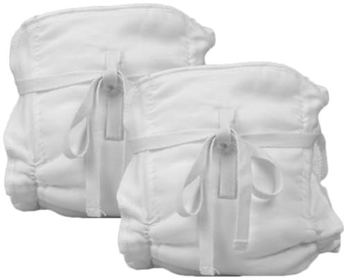 2 Pack Cotton Diaper Pants Strap Design for Newborns | White Reusable Pair, Skin Friendly and Leak Preventing, Washable Training Pants