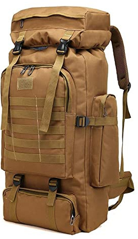 Kabxhueo Hiking Camping Backpack 60L-80L Military Tactical Backpack for Travelling Waterproof Survival Bag Large Molle Rucksack for Men for Travel Camping Hunting Fishing