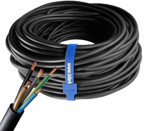Hilark Cable Tech Kabel H07RN-F 5g1,5 (5x1,5 mm²) 50m Baustellenkabel Industrie Kabel geeignet für den Außenbereich