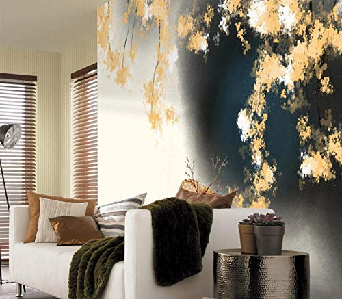 Papel Pintado 3D Forestal De Tinta Dibujado A Mano Blossom De Cerezo Fotomural 3D Papel Tapiz Moderno Papel Pintado Pared Dormitorio 250cmX175cm