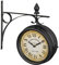 Relaxdays Horloge Murale, Qui se lit des 2 côtés, New York, Design rétro, analogique, HLP : 33 x 34 x 10 cm, Noire