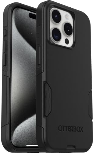 OtterBox Commuter Hülle für iPhone 15 Pro, sturzsicher, schützende Hülle, 3X Schwarz, Keine Einzelhandelsverpackung