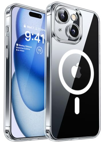 CANSHN 2024 Neu für iPhone 15 Hülle mit Kameraschutz für Magsafe (TOP Militärschutz & Magnetkraft) Extrem Haltbarkeit Hülle iPhone 15 Case Stoßfest, Transparent