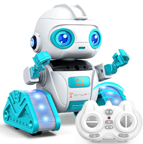 Subtail Roboter Kinder Spielzeug - Wiederaufladbar und Projizierbar - RC-Roboter mit LED-Augen und Musik - Robot Spielzeug ab 3 4 5 6 7 8 9 10 Jahre Jungen - Gestensensor Kinderspielzeug Geschenk