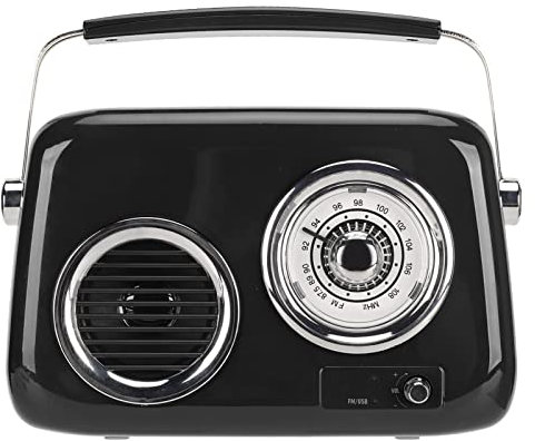 Gonetre Radio Radio en Haut-parleur Vintage Vintage Hifi Hifi Stéréo Sound 5.0 FM Radio USB Aux Entrée pour la Fête Extérieure ABS MATÉRIAU 233X194X88MM (Noir)