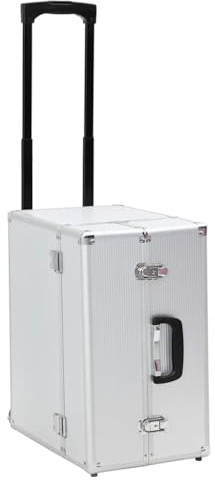 Générique Valise de Pilote 47 x 39 x 27 cm Argenté Aluminium,Bagages & Maroquinerie, Trousses de Toilette, Argent (Poids 4.8KG)