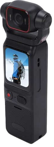 Annadue Caméra Vidéo Portative 4K, Caméscope HD avec Tête Rotative à 180°, connectivité WiFi, Stabilisation 6 Axes, Objectif Grand Angle, pour Enregistrement de Voyage