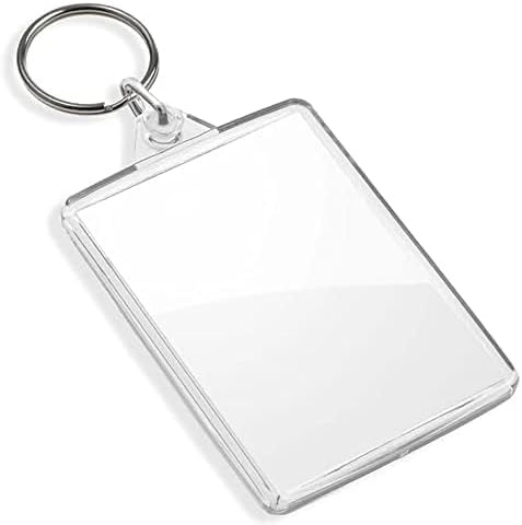 DSL Blank Photo Insert Keychains - 50x35mm - Translucent Clear Acrylic Key Rings for Double - Sided Photos - Small Picture Frames for Family, Friends, Gifts & Craft (30)