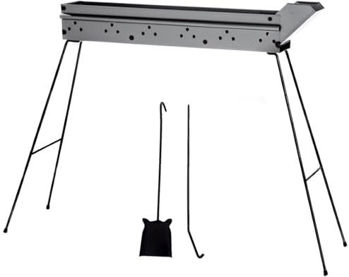 Fornacella Arrosticini Abruzzesi C80 - Canalina Barbecue a Carbone per Spiedini - Cuoci Arrosticini in Ferro Made in Italy con Paletta e Attizzabrace