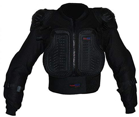 Protectwear Protektorenhemd, Protektorenjacke Kinder für Motocross, Ski, Snowboard, Schwarz, XXS
