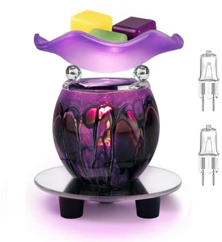 HUNANBANG 3 in 1 Electric Oil Warmer Scented Warmer Candle Wax Melt Warmer Fragrance Oil Burner(LW-Purple2)