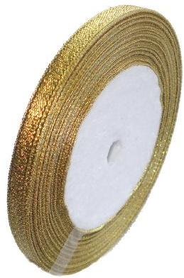 Organza ribbon 6mm Metallic Gold - 22 metres / 24 yards by Libbyshouse
