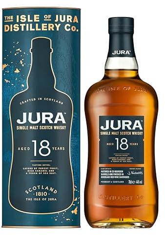 JURA - 18 Ans - Whisky Single Malt - Notes De Caramel Au Beurre & Café - Origine : Écosse/Jura - 44% Alcool - 70 Cl