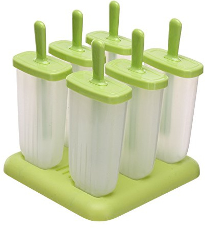 Gshy Moules à Glace avec Couvercles Moule en Silicone de Qualité Alimentaire Moules Esquimaux Réutilisable 6Pcs Vert (Carré)