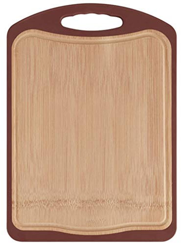 Tabla de Cortar Cutting Board Doméstica con Ranura Tabla de Cortar de Doble Cara de Madera Maciza/Plástico for Queso/Fresco/Carne Bandeja Reversible con Asas (Size : Large(40x50cm))
