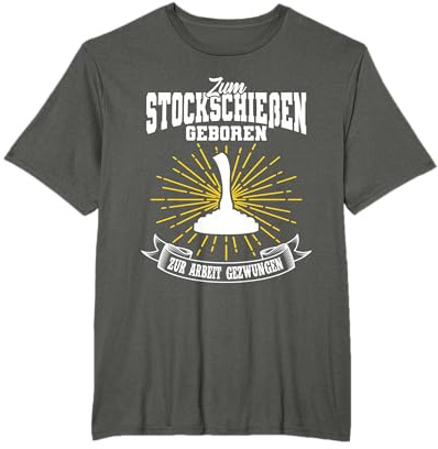 Stockschießen Eisstock Stocksport T-Shirt für Herren und Damen, Schwarz, S, Klassisch geschnitten, Halbarm, Rundhals-Ausschnitt, Polyester 100%