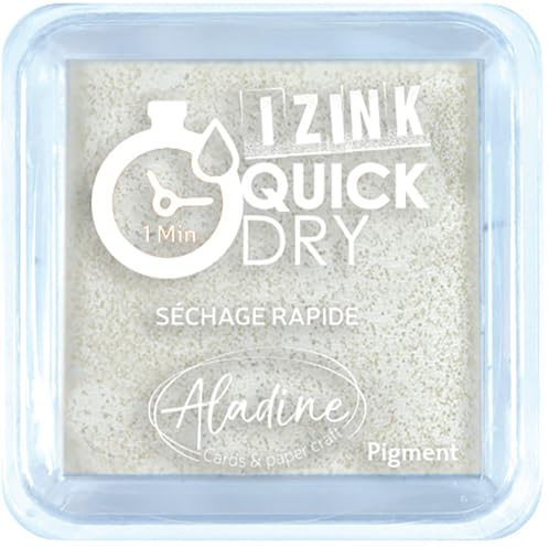 Aladine Izink Quick Dry Stempelkissen, Weiß, 5 x 5 cm