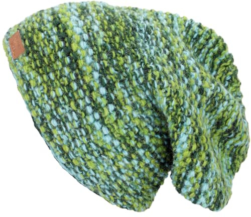 GURU SHOP Beanie Mütze, Bunte Strickmütze, warme Wollmütze, Wintermütze | Handgestrickt, aus Schafwolle, mit Fleecefutter, für Kopfumfang 56-60 cm, fair gehandelt, wasserabweisend, kuschelig warm