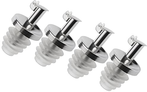 Westmark 479322E3 Lot de 4 Becs Verseuse à Vinaigre pour Bouteille Métal Acier Inoxydable Bouchon Silicone Spécial Vinaigre Inox