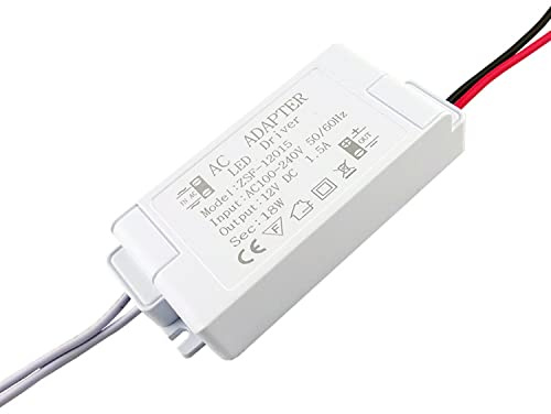 CAM2 trasformatore LED 12V 18W, alimentatore driver LED 1.25A 230V a 12V DC trasformatore LED, alimentatore interruttore a tensione costante per luci LED G4, MR11, GU5.3, MR16