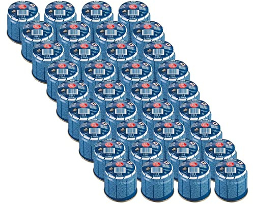 KEMPER - Confezione da 36 cartucce di gas 190 g butano universali tipo 200 - Ricarica perforabile con sistema di spegnimento a gas per lampada a saldatura, fornello da campeggio fai da te