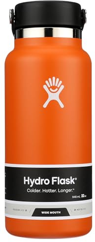 HYDRO FLASK - Trinkflasche 946ml (32oz) - Isolierte Wasserflasche aus Edelstahl - Sportflasche mit auslaufsicherem Flex Cap-Deckel & Gurt - Thermoflasche Spülmaschinenfest - Größe Öffnung - Mesa