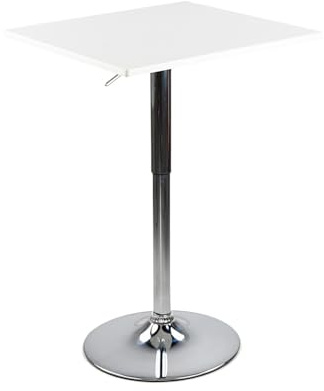 Brigros WeHome - Tavolino Regolabile in Altezza, Tavolo Bar o Tavolo Cucina, Disponibile in Diversi Colori (White, Quadrato)