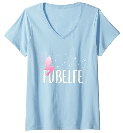 Damen Pediküre Fußpfleger Podologie Fußelfe Podologin T-Shirt mit V-Ausschnitt