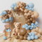 Kit de Arco de Globos Marrón Azul, 147P piezas Guirnalda de Globos Boho Neutral Pastel Azul Café, Decoración de Baby Shower para Niños, Decoración de Fiesta de Boda de Cumpleaños