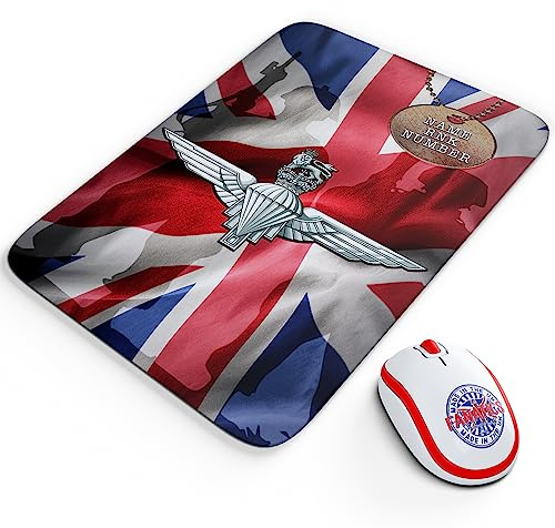 Personalised Military Mouse Mat The Parachute Regiment Mousemat Computer Mouse Pad Work Office PC Union Jack Veteran Army Gift MUP53